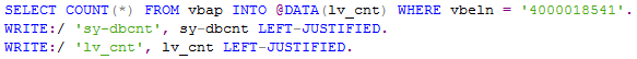 number of rows in SAP database table with ABAP