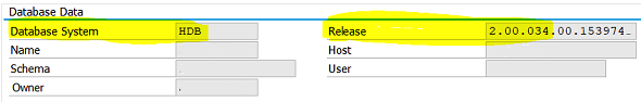 HANA Database Data