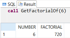 calculate factorial using HANA database procedure
