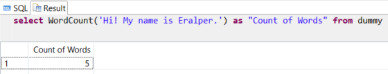 HANA SQLScript word count function