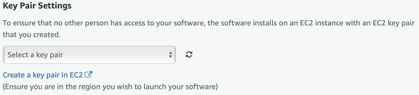 Key Pair settings required for AWS HXE EC2 instance