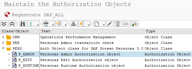 SAP SU21 transaction for authorization objects