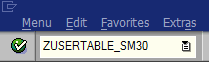 maintain table with specific tcode