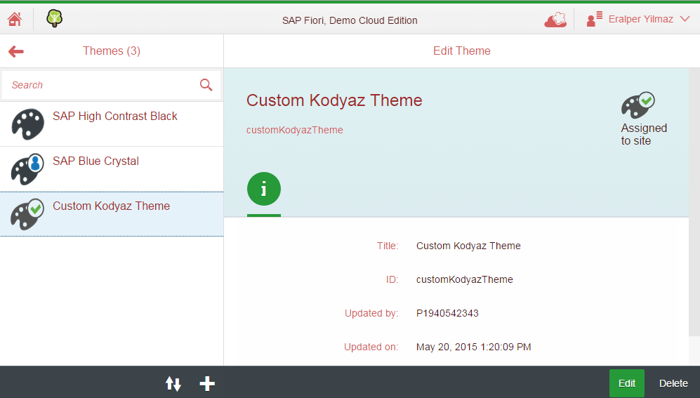 manage SAP Fiori themes