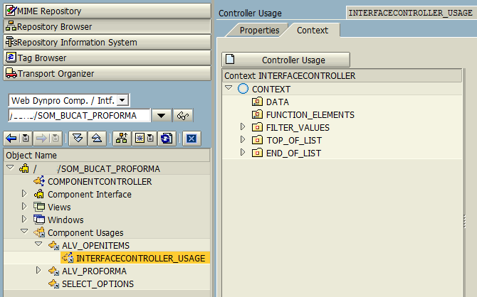 mapping data context to ALV table