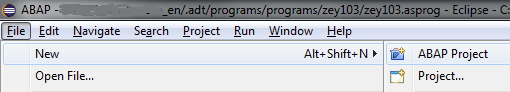 create new ABAP project in Eclipse