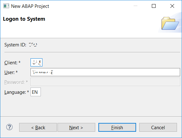 new ABAP project