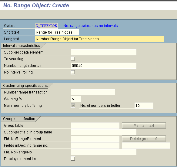 number range assignment in sap t code