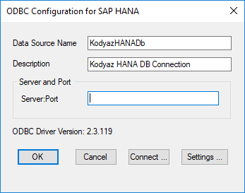 ODBC Configuration for SAP HANA