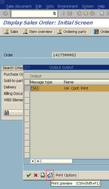 SAP Order Confirmation Smartform in Print Preview mode