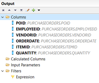 calculation view output columns