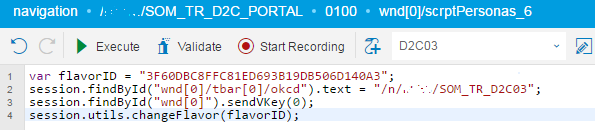 javascript codes for script button for Personas flavor navigation