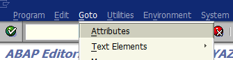 menu steps for ABAP program Attributes