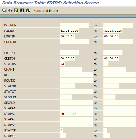 SAP EDIDS IDoc Status Record Table for IDoc Number from Sales Order