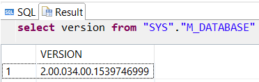 query M_Database for HANA database version