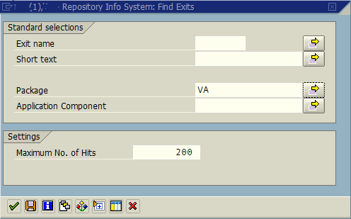 SAP Repository Info System for ABAP enhancements list