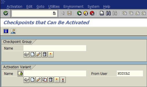 ABAP SAAB transaction for Checkpoint Group