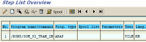 SAP background job step list