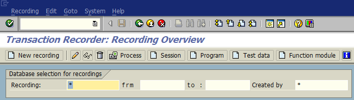 SAP Batch Input New recording