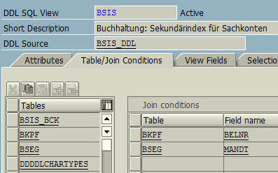 BSIS DDL SQL View in SAP S/4HANA
