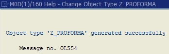 SAP business object type generated