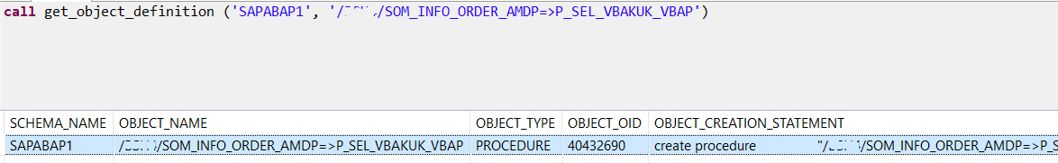 AMDP create procedure statement