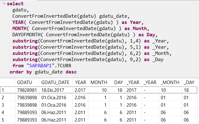 SAP HANA database SQLScript function for inverted date conversion
