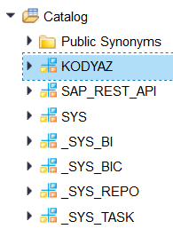 SAP HANA database schema