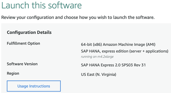 SAP HANA Express configuration details