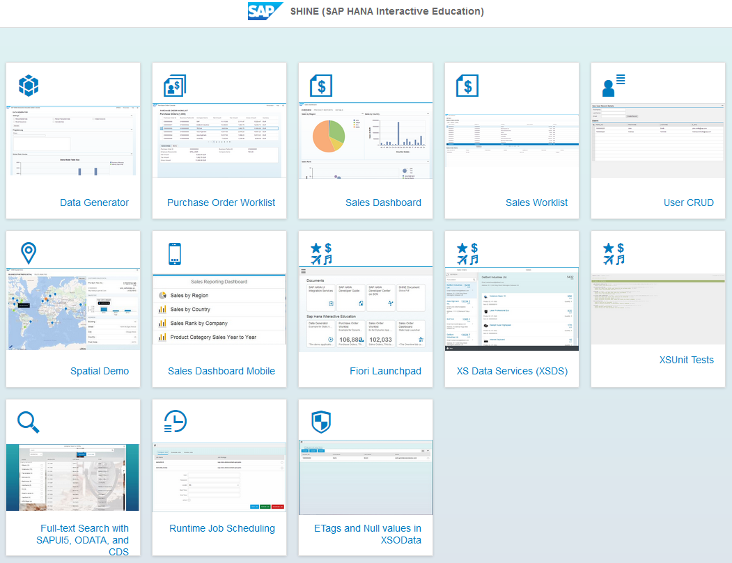 SHINE SAP HANA Interactive Education