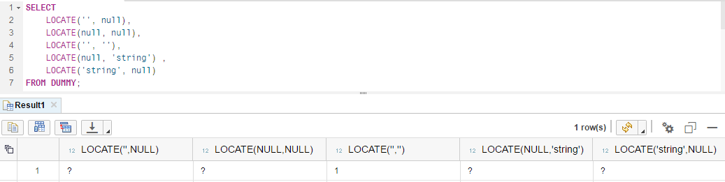 SQLScript Locate string function example