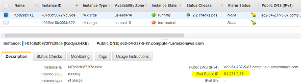 HXE EC2 instance with public IP address