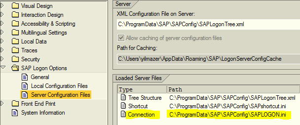 saplogon.ini server configuration file