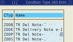 select target SAP output message type