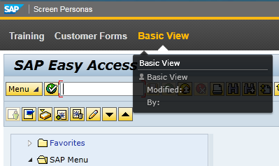 SAP Screen Personas Basic View flavor