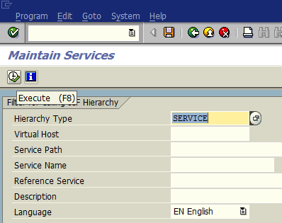 SAP scif Maintain Services transaction