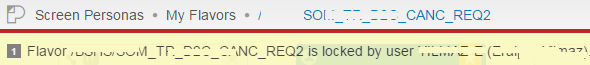 SAP Screen Personas flavor is locked by user