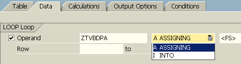 SAP Smartforms table data definition