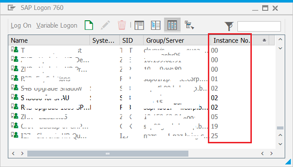 SAP system number on SAP Logon