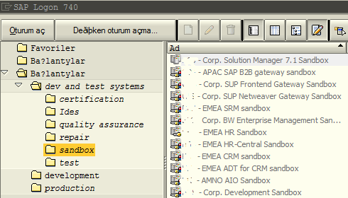 SAP systems in local SAP Logon Pad