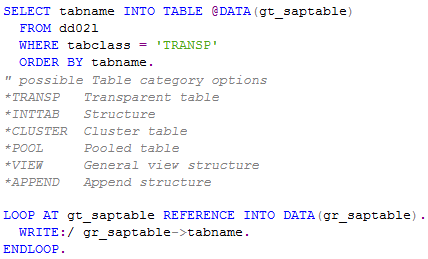 list ABAP tables using DD02L - SAP Tables