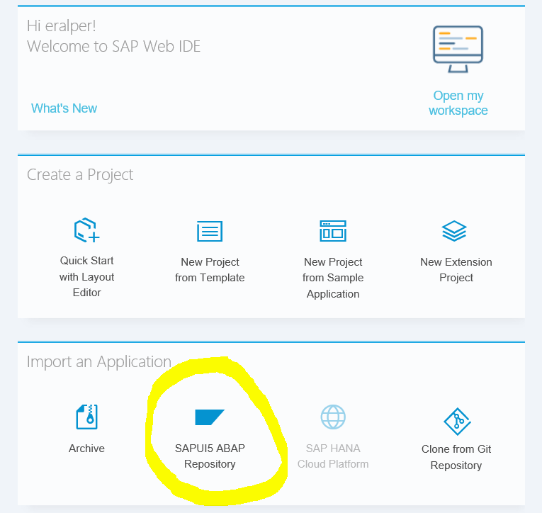 SAPUI5 ABAP Repository from SAP WebIDE