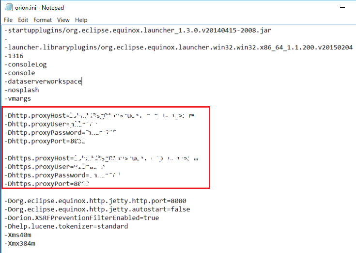 SAP Web IDE orion.ini configuration