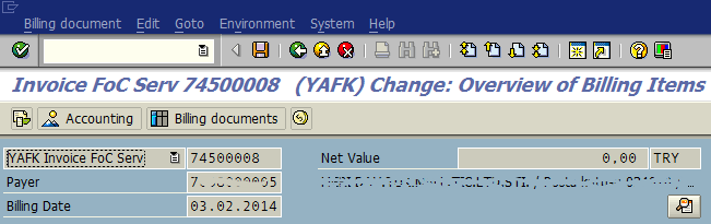 SAP VF02 transaction to change billing document