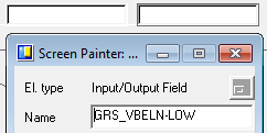 SAP ABAP screen painter text element for range filter