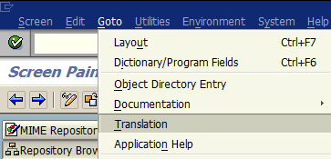 ABAP Screen Painter translation