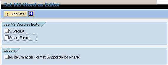 Set or disable MS Word as default editor for SAP Smartform Text objects