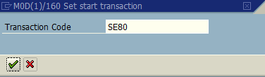 set start transaction in SAP