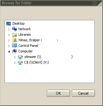 choose destination folder for spool request export task