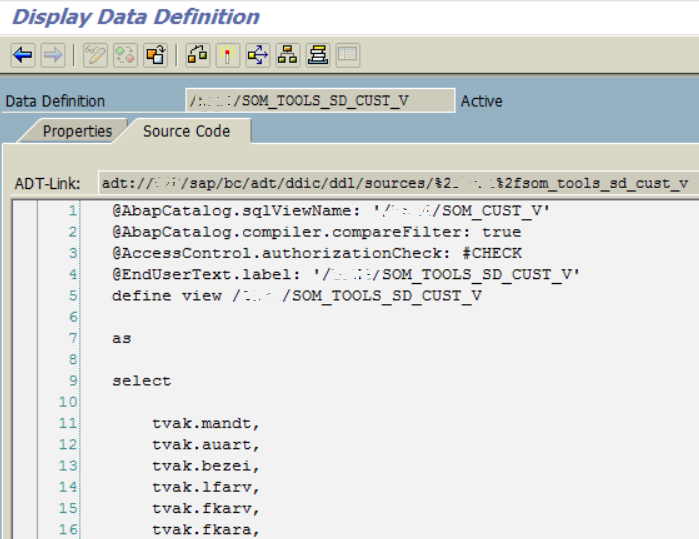 DDL Source code of a CDS View